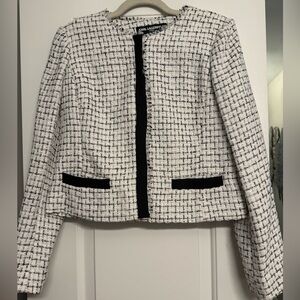 NWT Karl Lagerfeld Women's Monochrome Tweed Blazer size 4